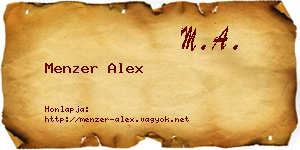 Menzer Alex névjegykártya